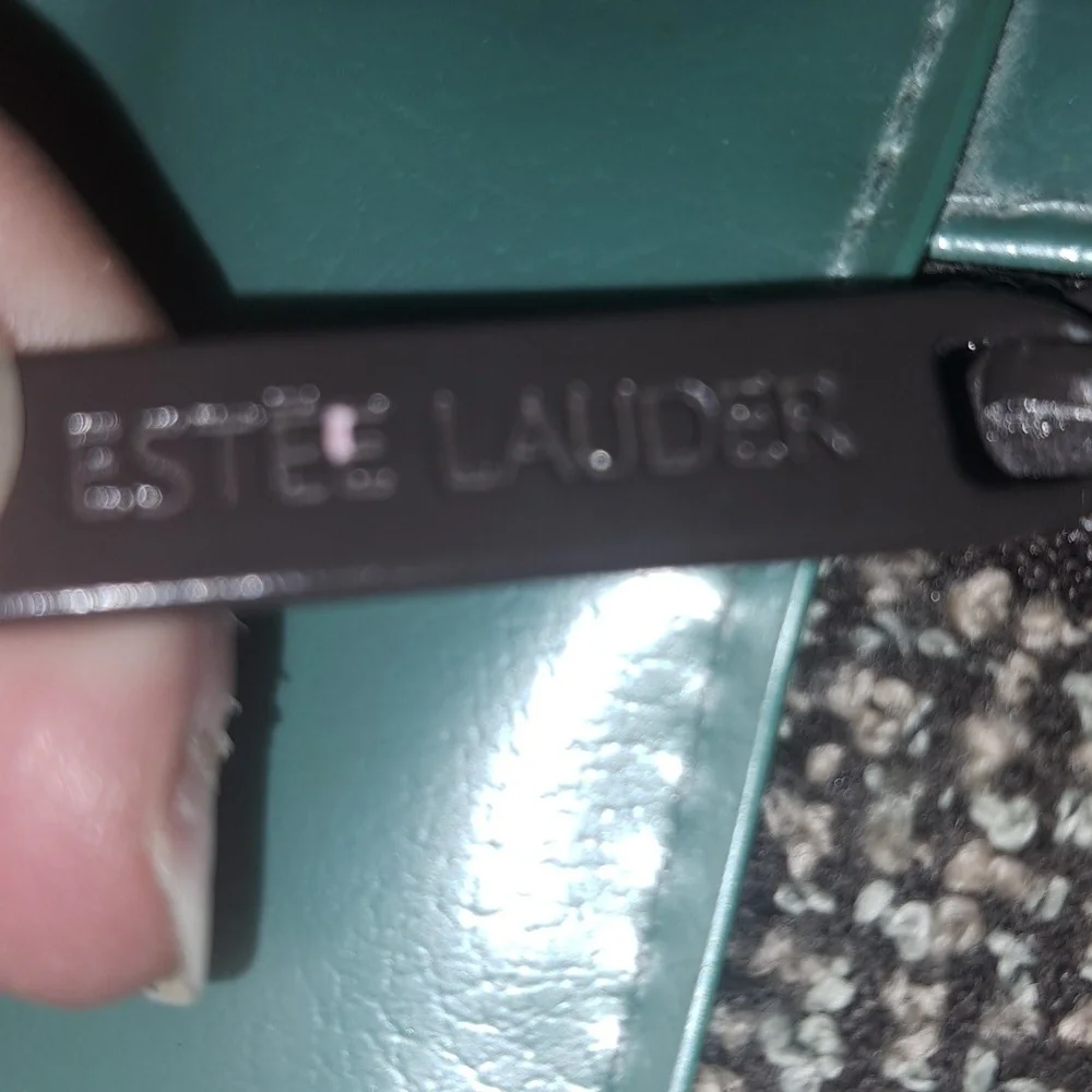 Estee Lauder Chic Tweed Cosmetics bag with Green Trim